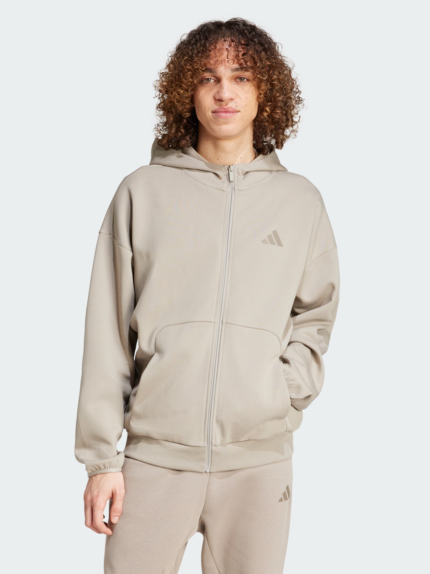 Толстовка мужская Adidas M FI SL FZ бежевая JD4947 изображение 2