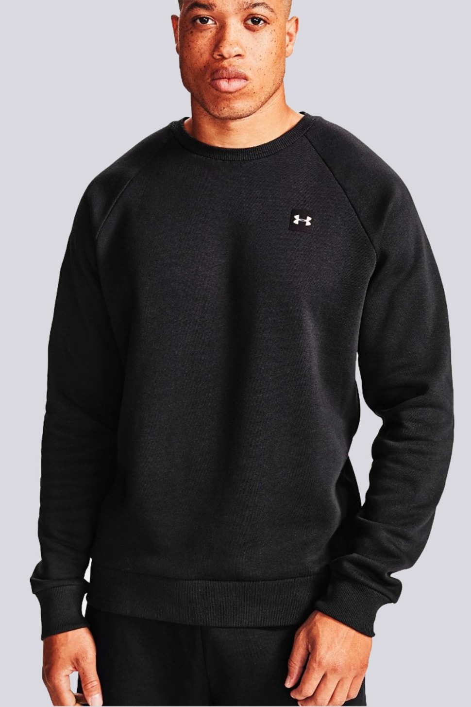 Толстовка чоловіча Under Armour Rival Fleece Crew чорна 1357096-001 — фото 4