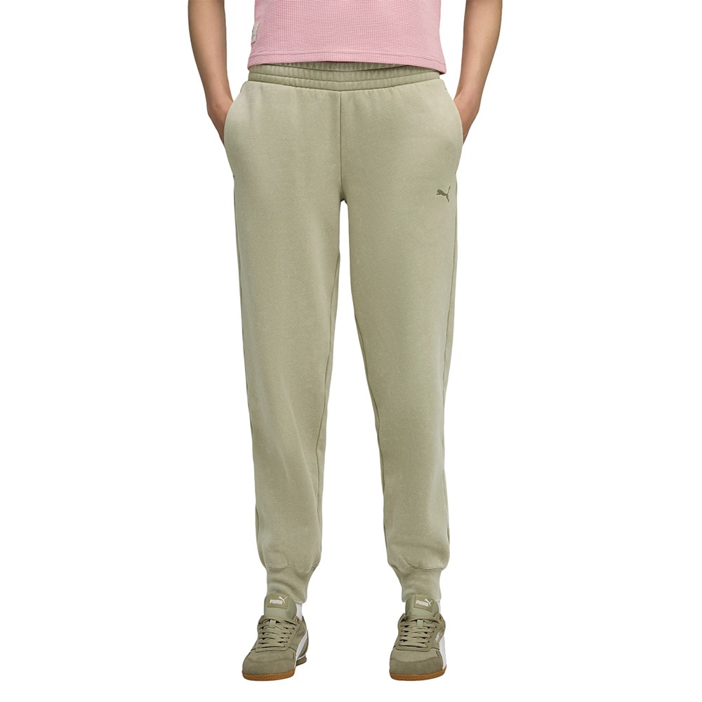 Брюки женские Puma ESS ELEVATED Wash Sweatpants оливковые 68810482