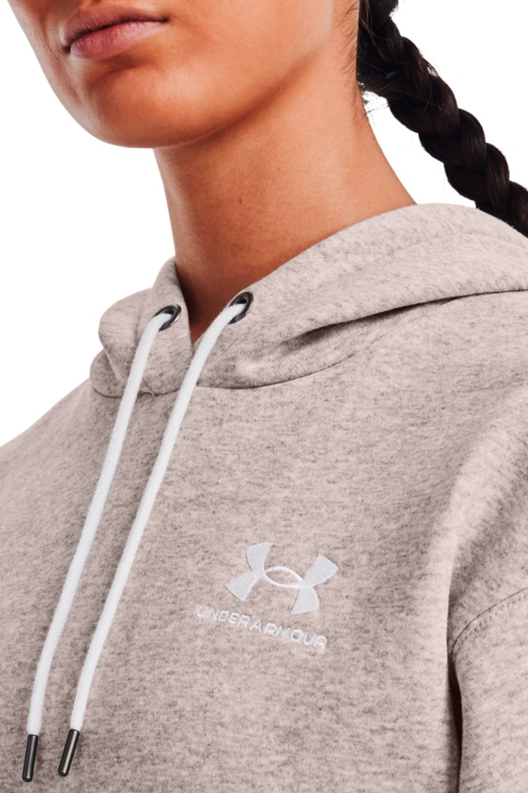Толстовка женская Under Armour Essential Fleece Hoodie серая 1373033-592 изображение 4