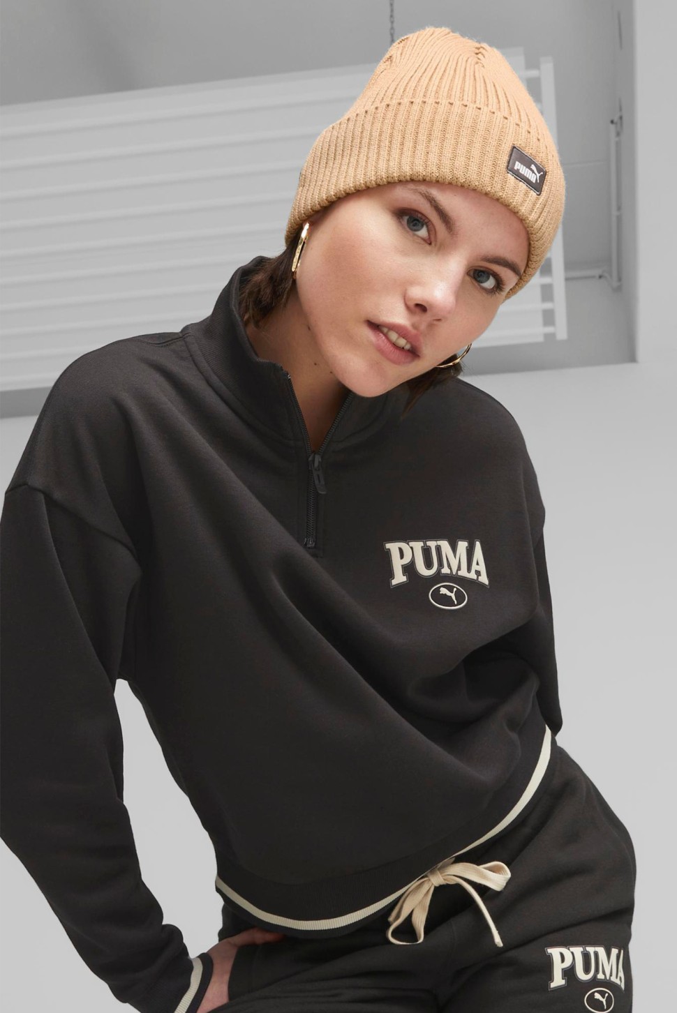 Шапка   Puma Classic Cuff Beanie бежева 02482603 — фото 4