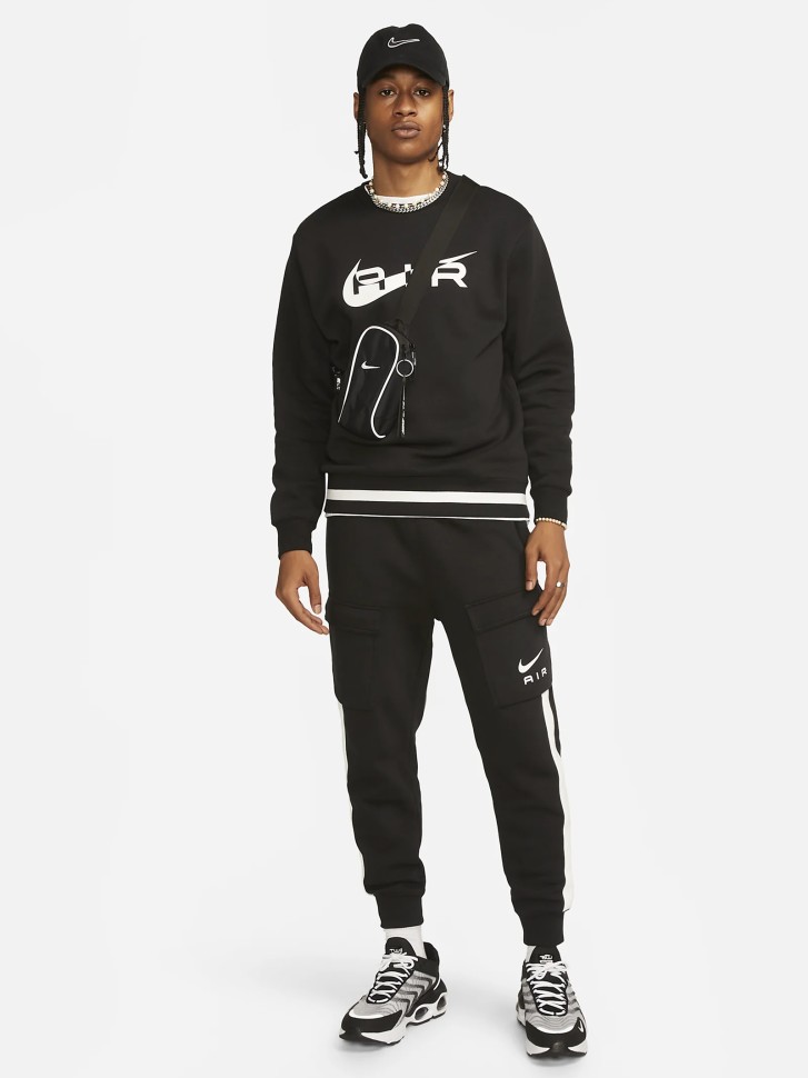 Толстовка чоловіча Nike M NSW SW AIR CREW FLC BB чорна FN7692-010 изображение 5