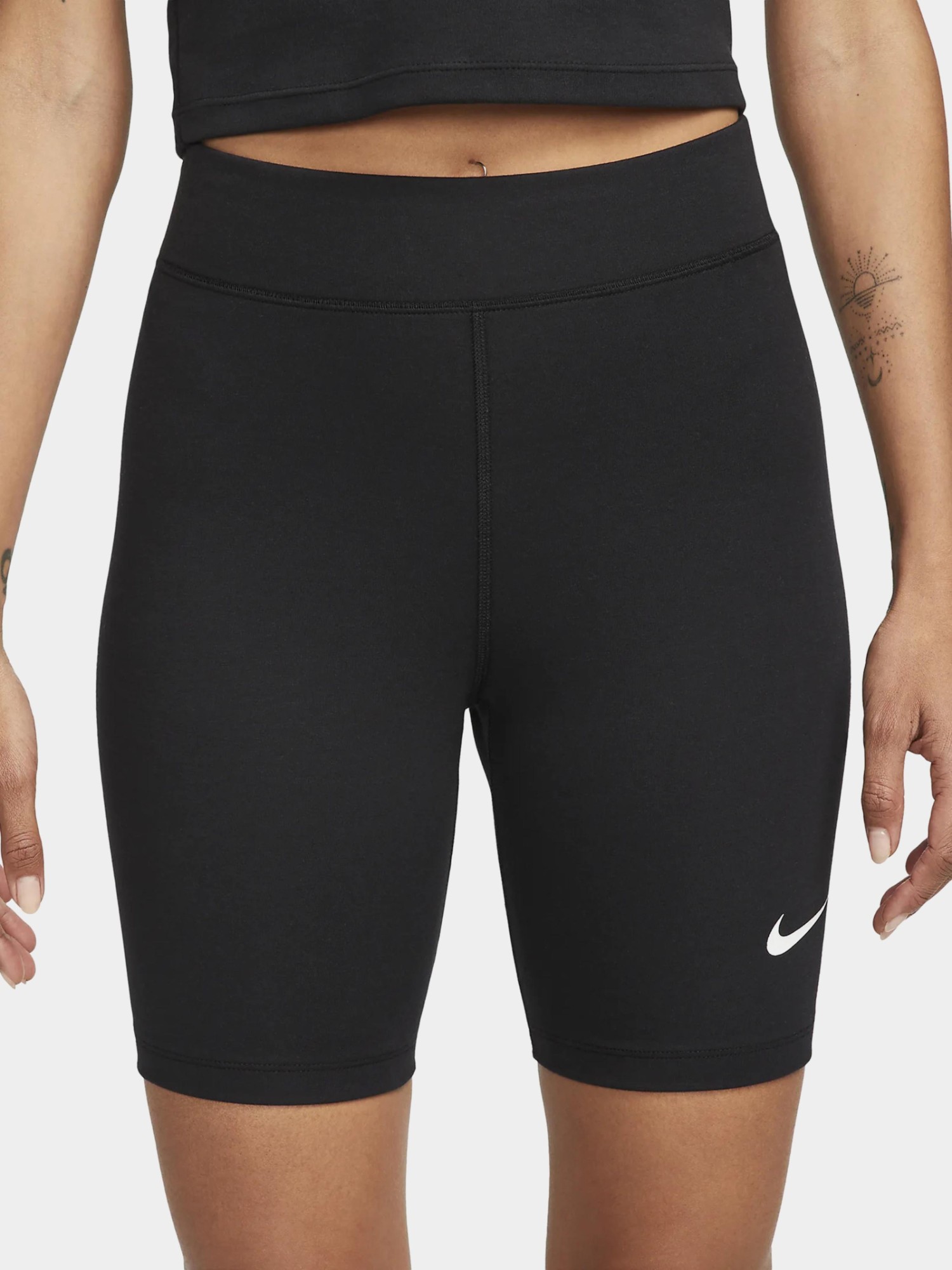 Шорты женские Nike W NSW NK CLSC HR 8IN SHORT черные DV7797-010 изображение 3