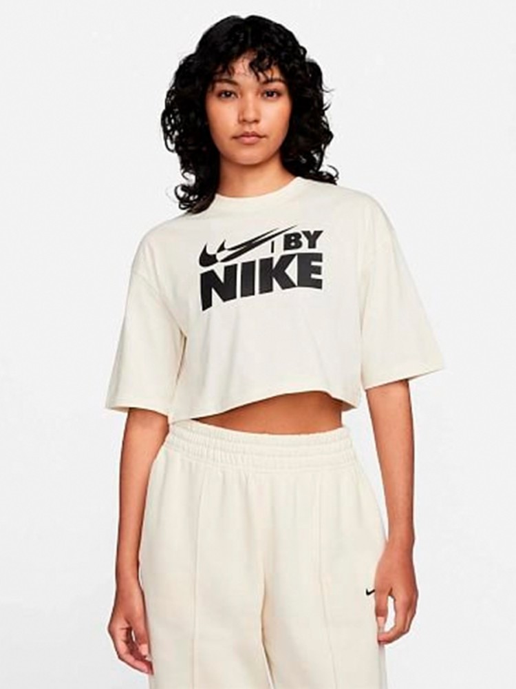 Футболка жіноча Nike W NSW CROP TEE GLS кремова FZ4635-113 изображение 2