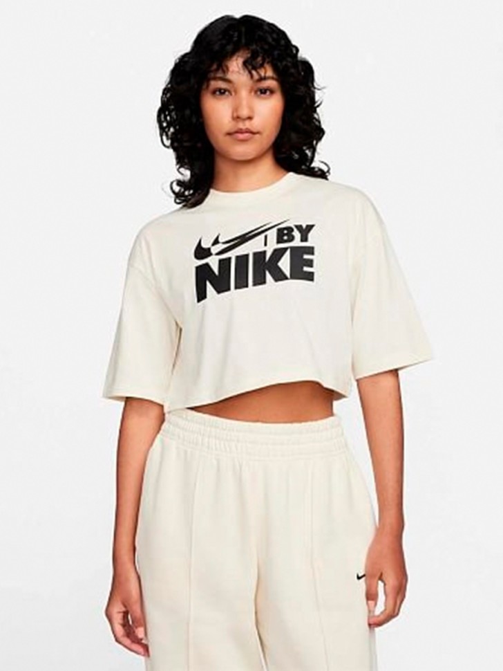 Футболка жіноча Nike W NSW CROP TEE GLS кремова FZ4635-113 изображение 2