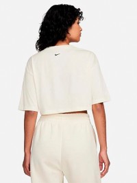 Футболка жіноча Nike W NSW CROP TEE GLS кремова FZ4635-113 изображение 3