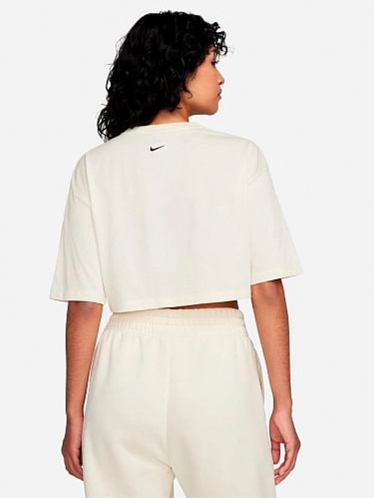 Футболка жіноча Nike W NSW CROP TEE GLS кремова FZ4635-113 изображение 3
