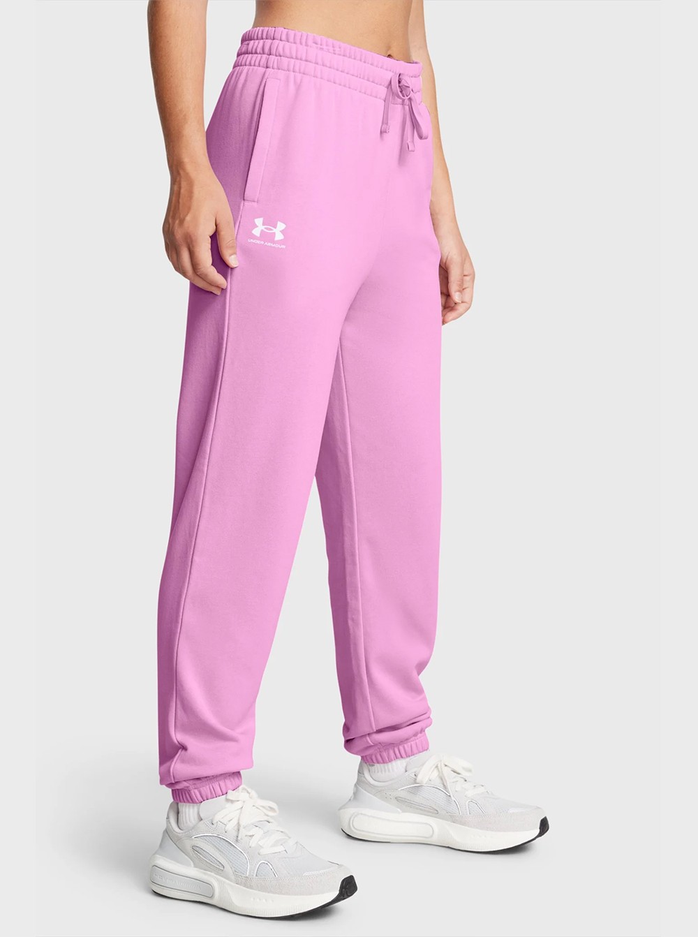 Брюки женские Under Armour UA Rival Terry Jogger розовые 1382735-638 изображение 2