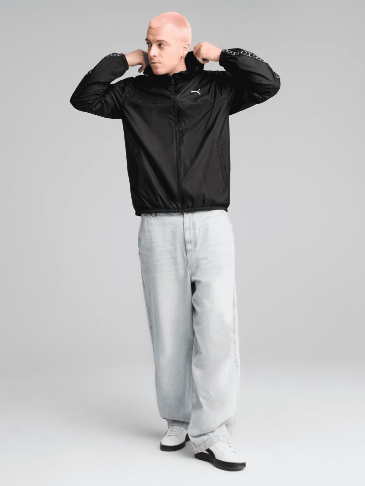 Ветровка мужская Puma ESS Tape Windbreaker черная 68462901 изображение 6