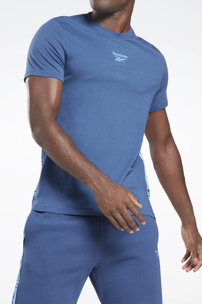 Футболка мужская Reebok Ri Tape Tee голубая HB2147 изображение 2