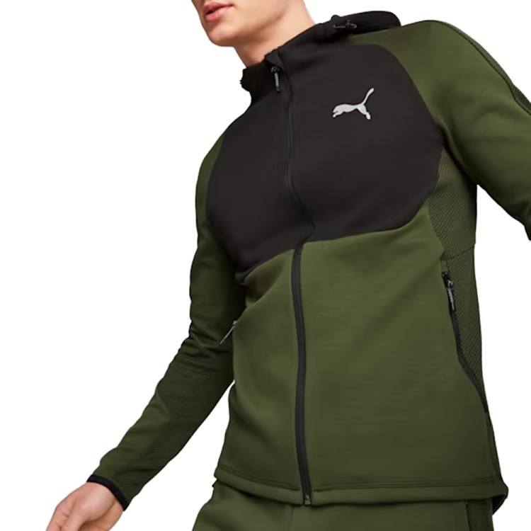 Толстовка мужская Puma EVOSTRIPE Full-Zip Hoodie DK хаки 67593031 изображение 1