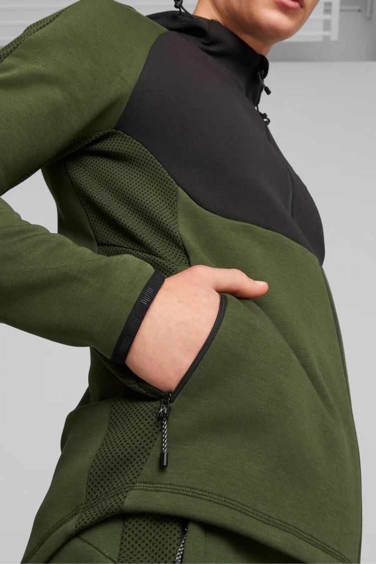 Толстовка мужская Puma EVOSTRIPE Full-Zip Hoodie DK хаки 67593031 изображение 3
