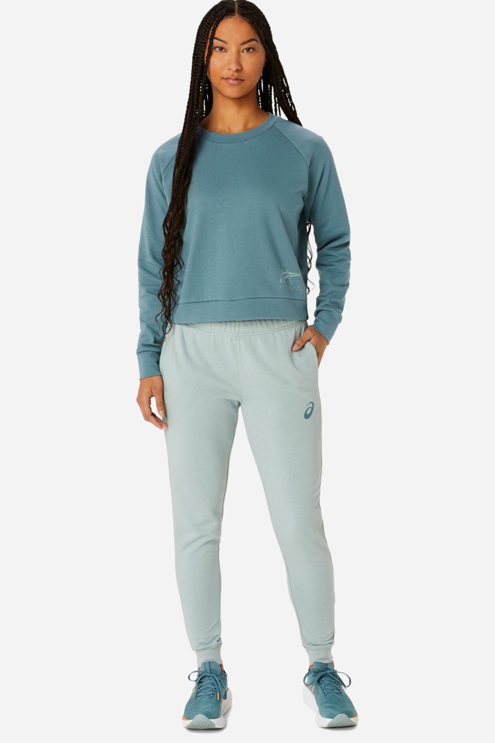 Штани жіночі Asics BIG LOGO SWEAT PANT бірюзовий 2032A982-405 — фото 3