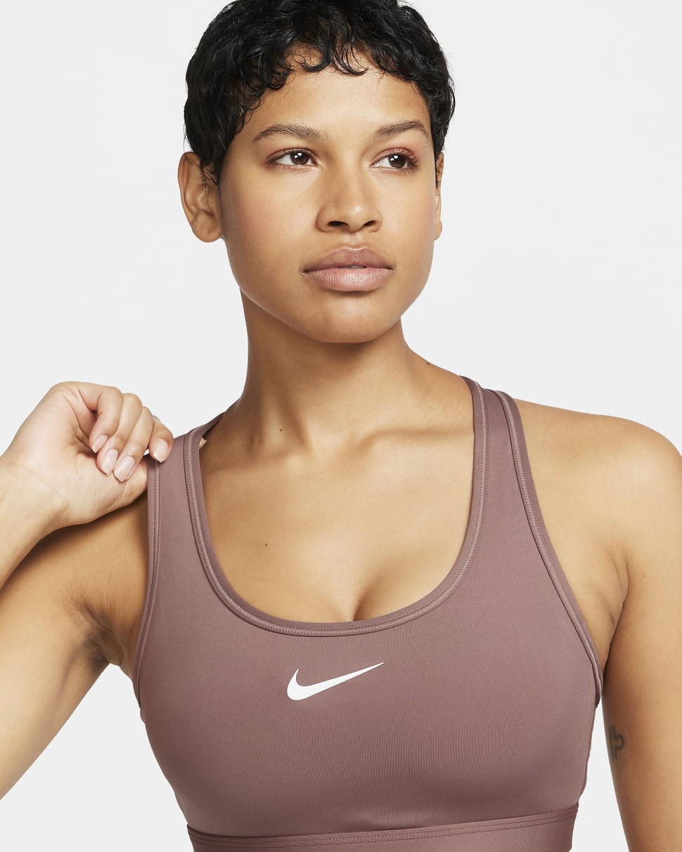 Бра жіночий Nike W NK SWSH LGT SPT BRA коричневий DX6817-208 — фото 4