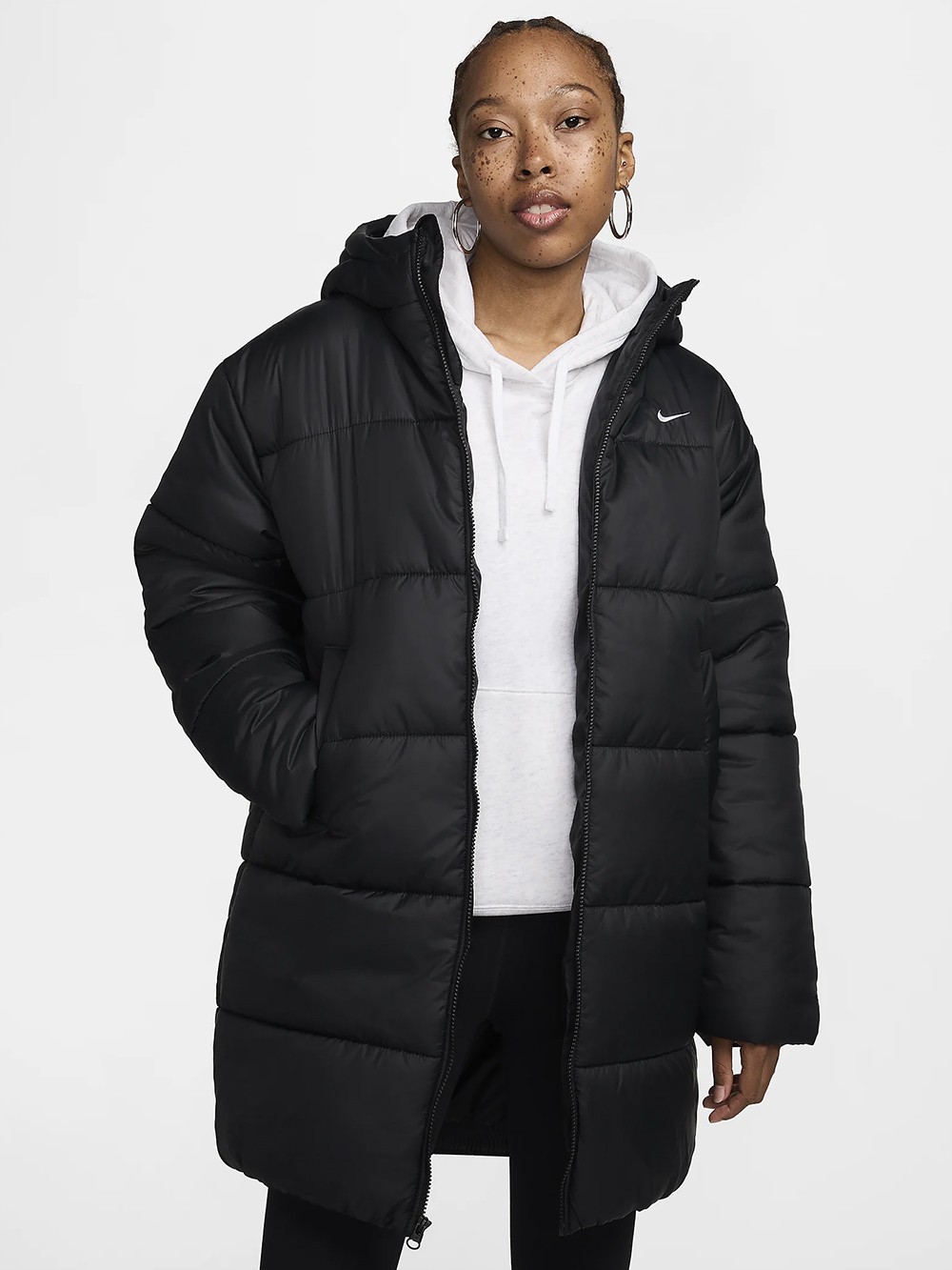 Куртка жіноча Nike W NSW TF SNFL NK CLSC PRKA чорна FZ5903-010 изображение 2