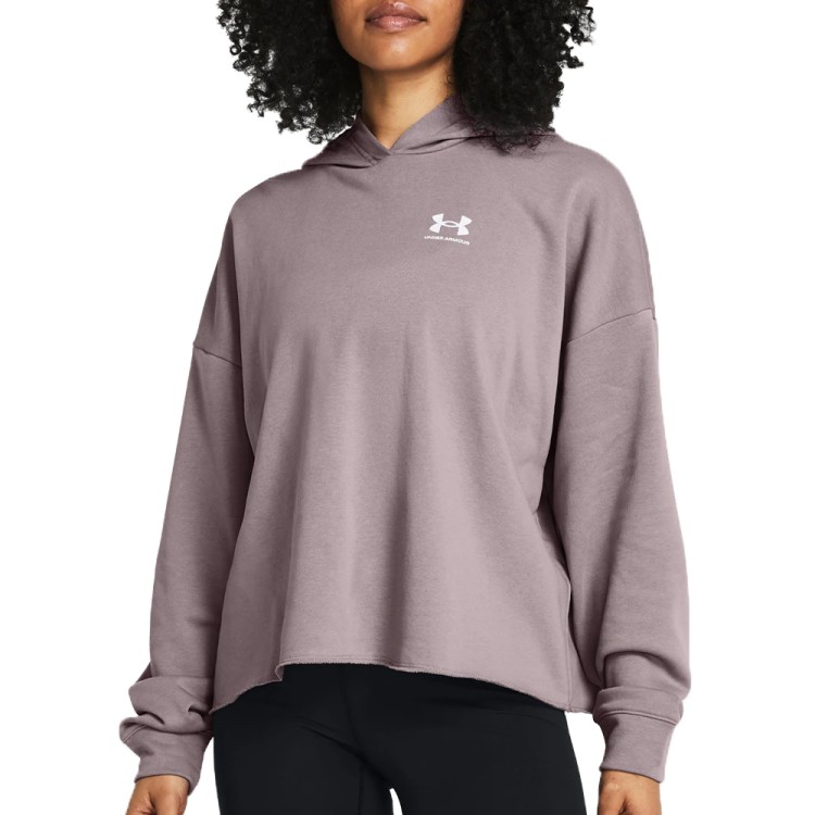 Толстовка женская Under Armour UA Rival Terry OS Hoodie серая 1382736-015