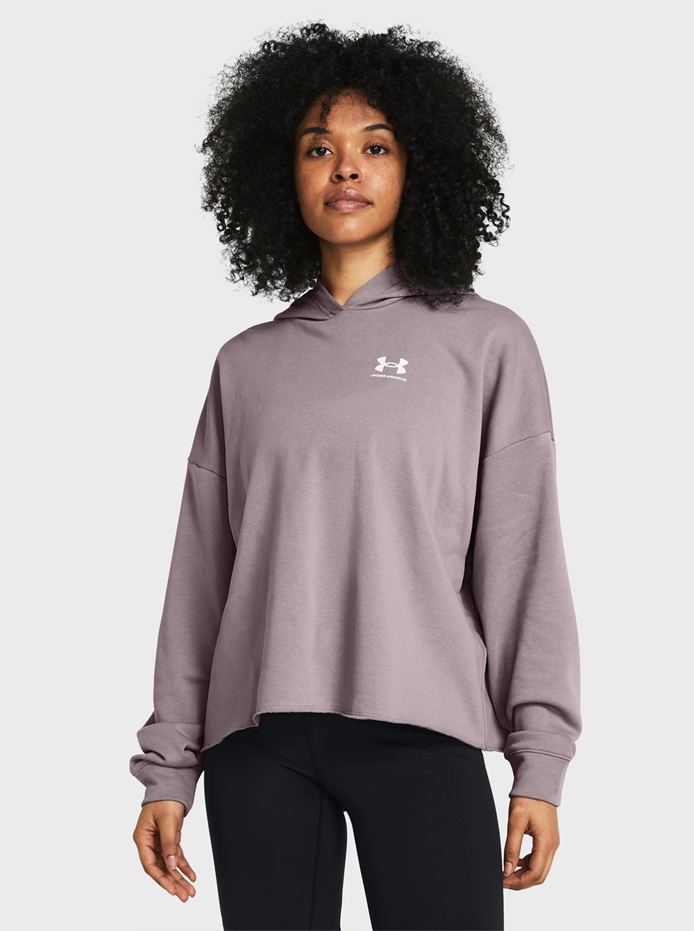 Толстовка женская Under Armour UA Rival Terry OS Hoodie серая 1382736-015 изображение 2