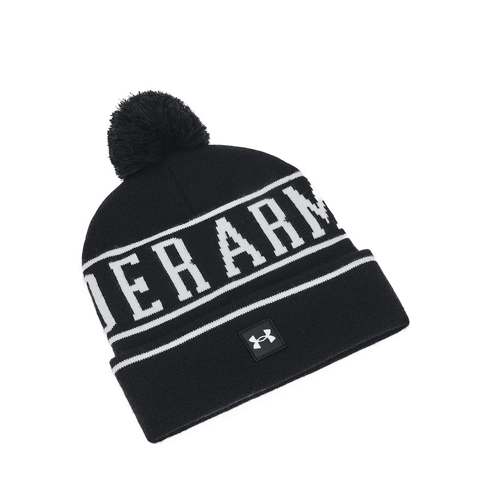 Шапка мужская Under Armour M Halftime Pom Beanie черная 1386634-001