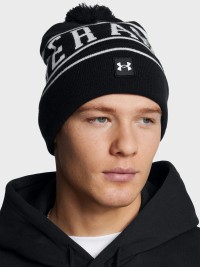 Шапка чоловіча Under Armour M Halftime Pom Beanie чорна 1386634-001 изображение 2