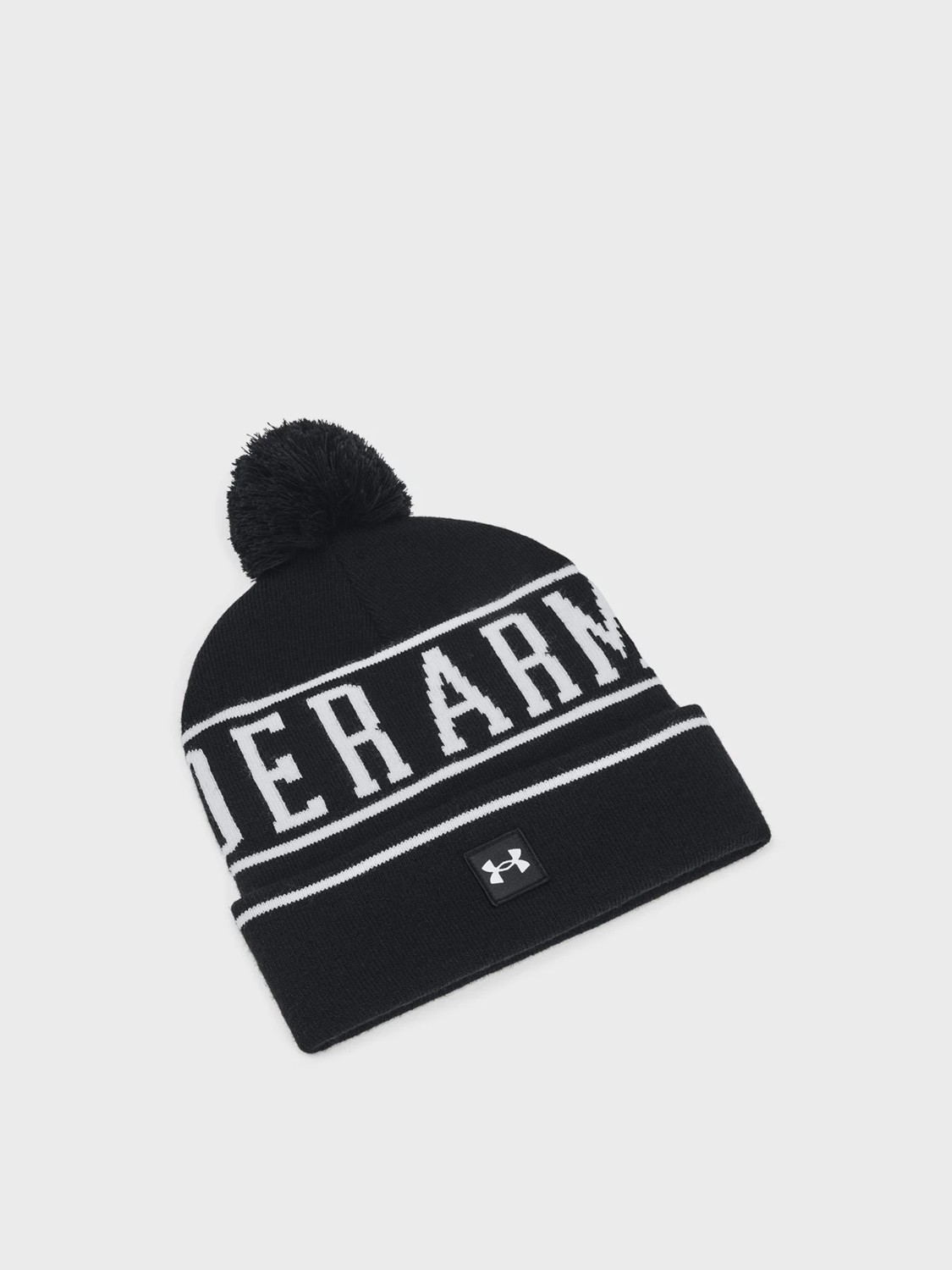 Шапка чоловіча Under Armour M Halftime Pom Beanie чорна 1386634-001 изображение 3