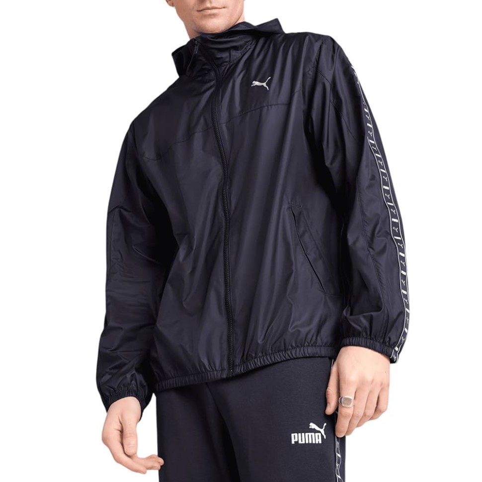 Вітрівка чоловіча Puma ESS Tape Windbreaker чорна 68462916 изображение 1