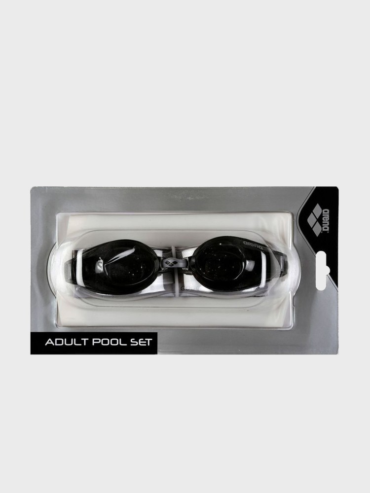 Комплект (окуляри+шапочка) Arena POOL SET чорно-білий 92422-055 изображение 5