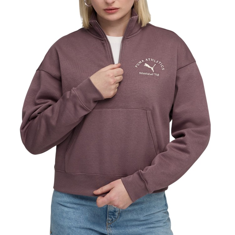 Толстовка женская Puma CLASS Half-Zip Crew фиолетовая 68813888