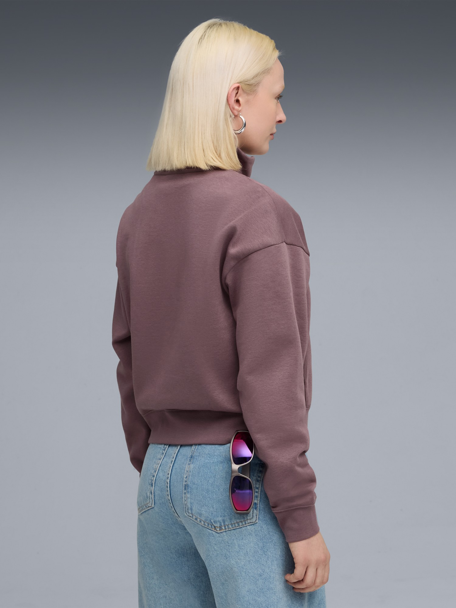 Толстовка жіноча Puma CLASS Half-Zip Crew фіолетова 68813888 изображение 3