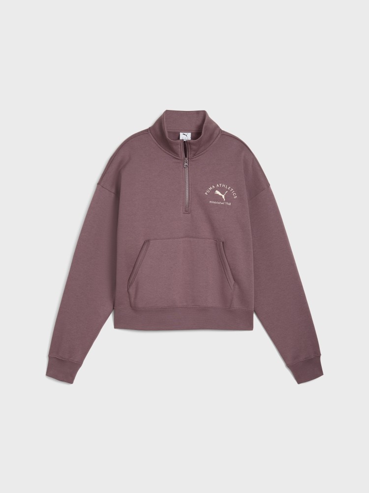 Толстовка жіноча Puma CLASS Half-Zip Crew фіолетова 68813888 изображение 5