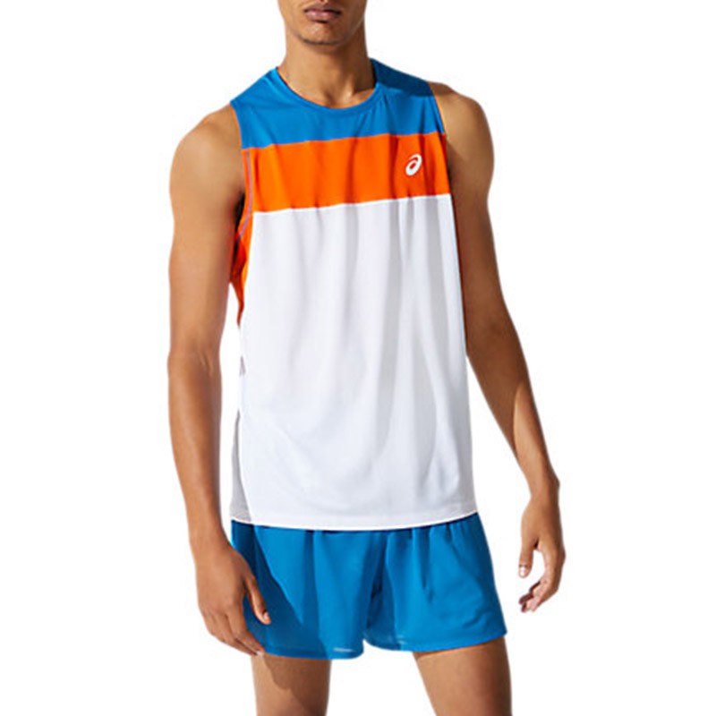 Майка чоловіча Asics Race Singlet біла 2011B881-100  изображение 1