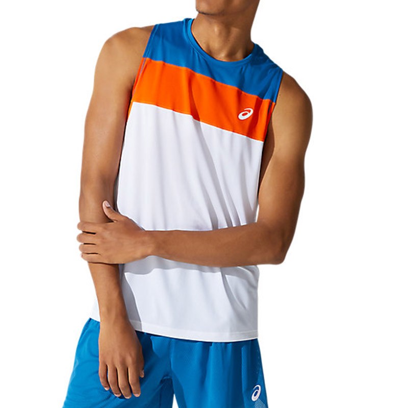 Майка чоловіча Asics Race Singlet біла 2011B881-100 — фото 2