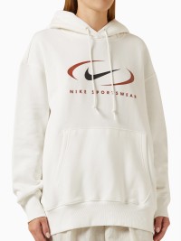 Толстовка женская Nike W NSW FLC OS PO HDY SWSH молочная FN7698-133 изображение 2