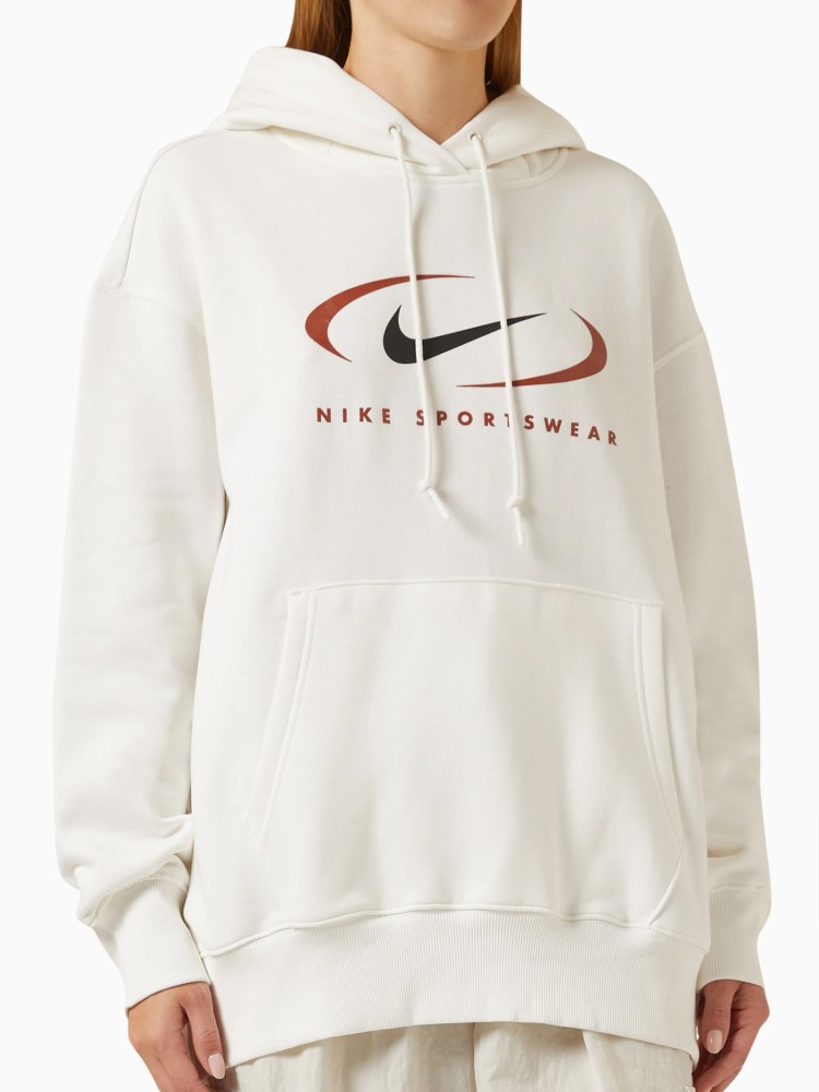 Толстовка женская Nike W NSW FLC OS PO HDY SWSH молочная FN7698-133 изображение 2