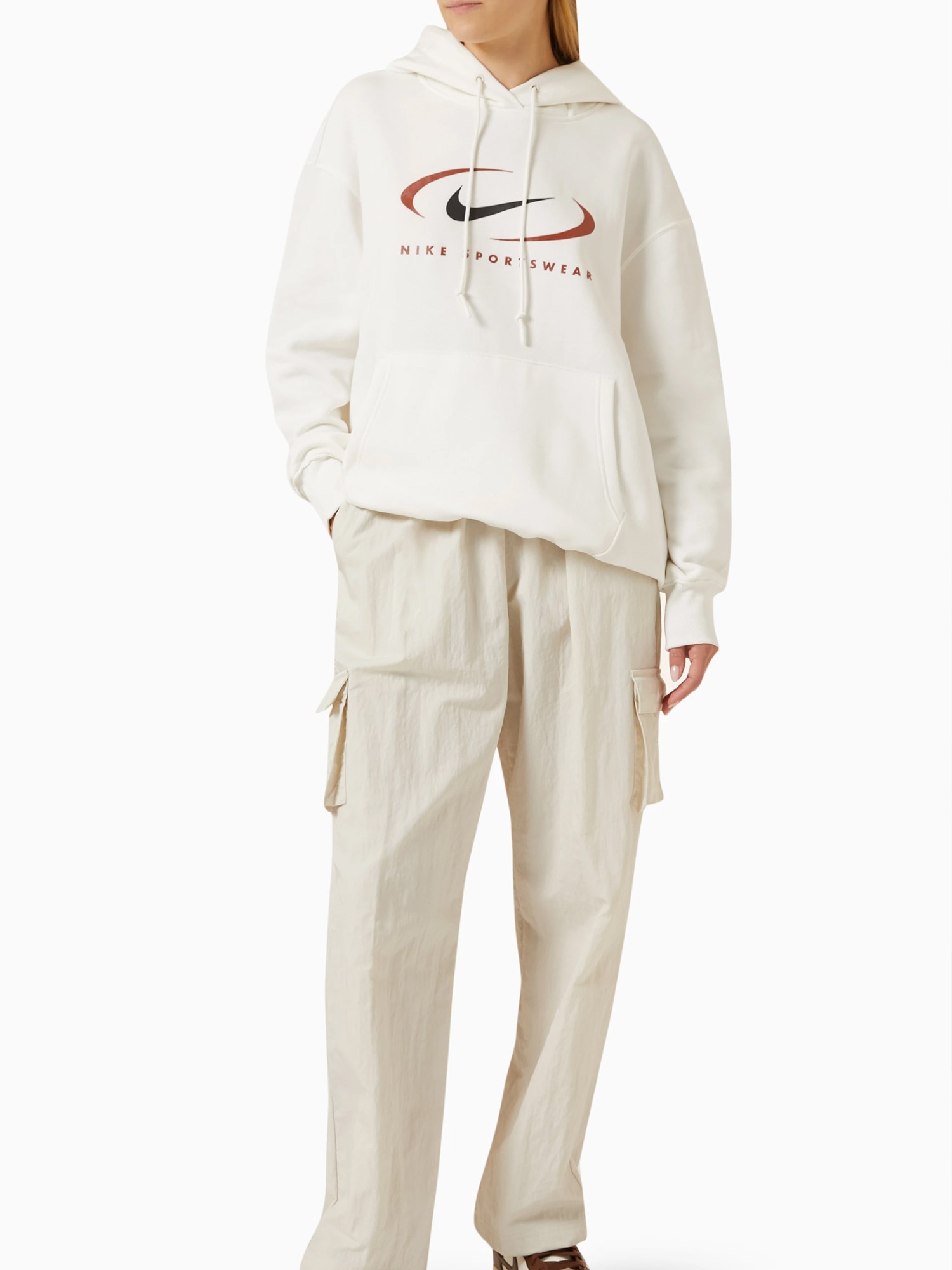 Толстовка жіноча Nike W NSW FLC OS PO HDY SWSH молочна FN7698-133 изображение 4