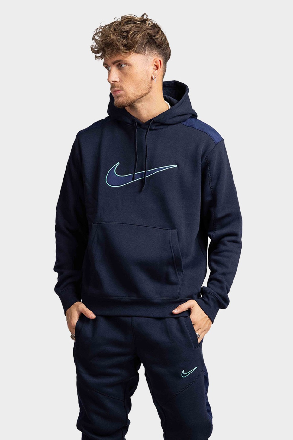 Толстовка чоловіча Nike M NSW SP FLC HOODIE BB синя FN0247-475 — фото 2