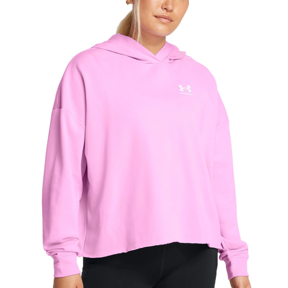 Толстовка жіноча Under Armour UA Rival Terry OS Hoodie рожева 1382736-638 — фото 1