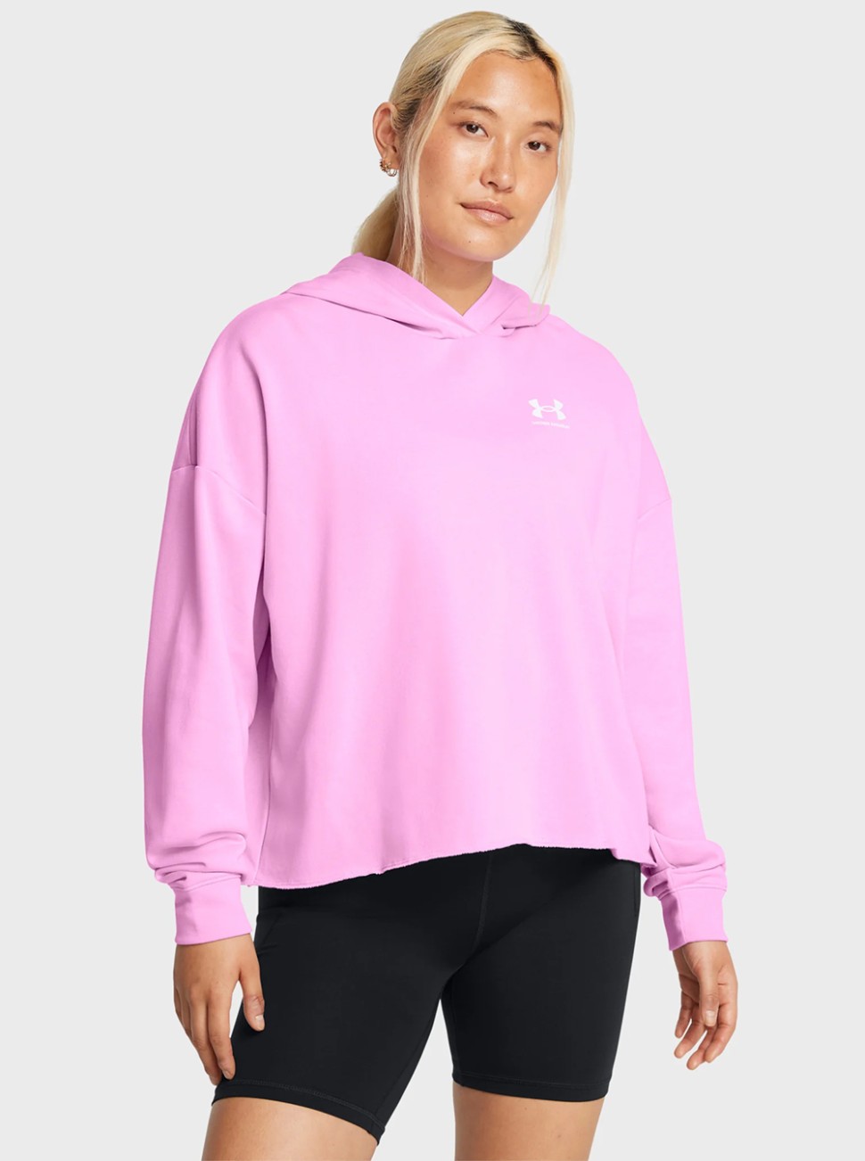 Толстовка жіноча Under Armour UA Rival Terry OS Hoodie рожева 1382736-638 — фото 2