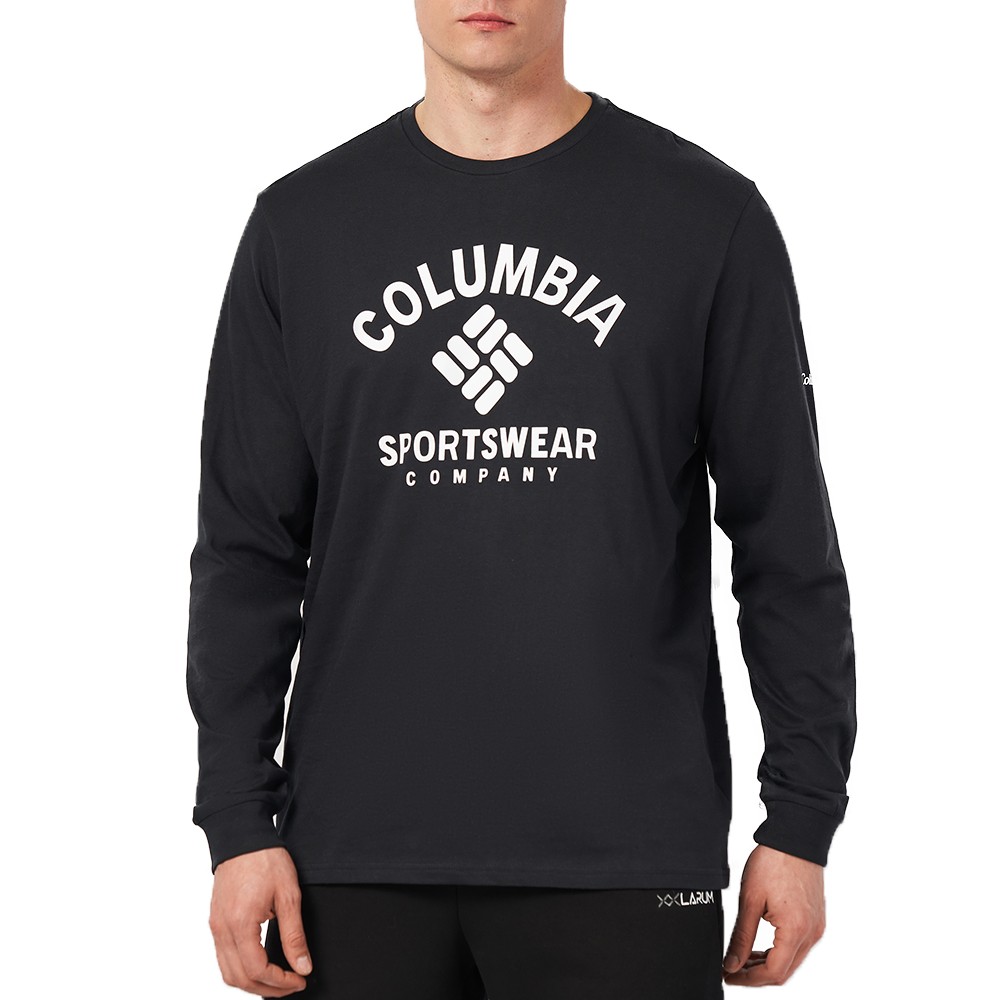 Футболка с длинным рукавом мужская Columbia Rockaway River™ Graphic LS Tee черная 2022191-009