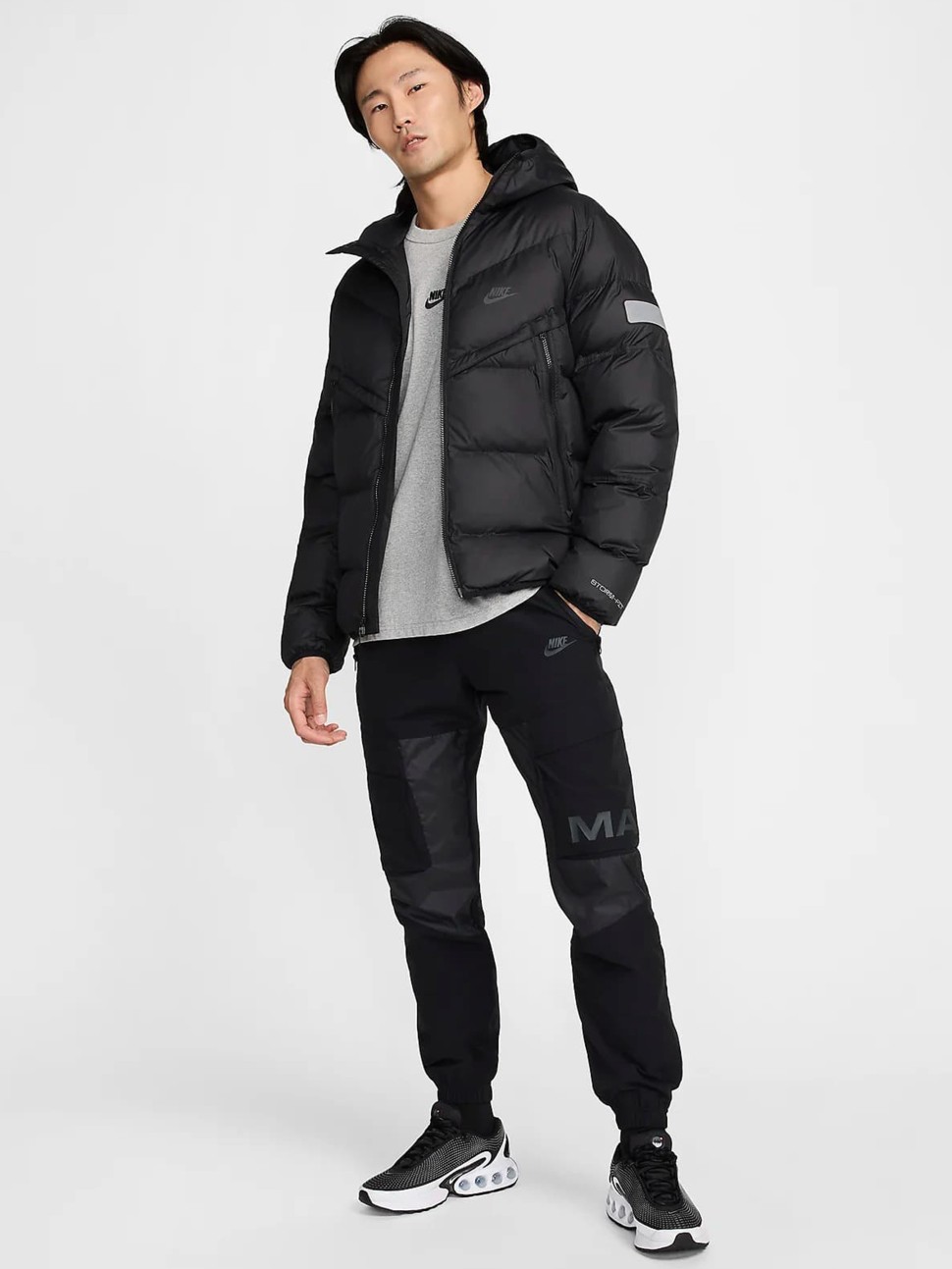 Куртка чоловіча Nike M NSW SF WR PL-FLD AIR MAX JKT чорна HF6603-010 — фото 4