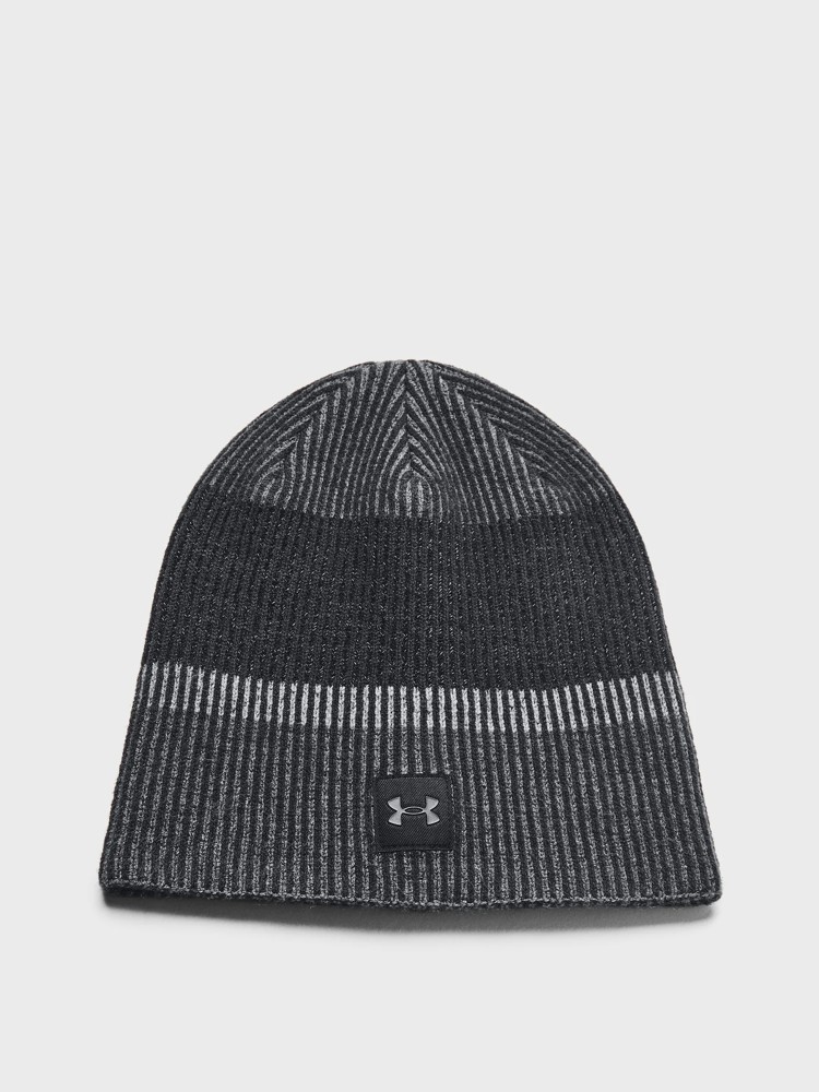 Шапка  Under Armour Launch Reflective Beanie черная 1386648-001 изображение 3