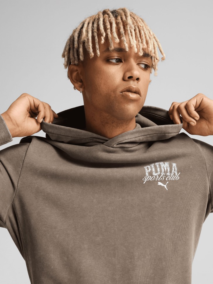 Толстовка мужская Puma PUMA CLASS Hoodie коричневая 68464193 изображение 4