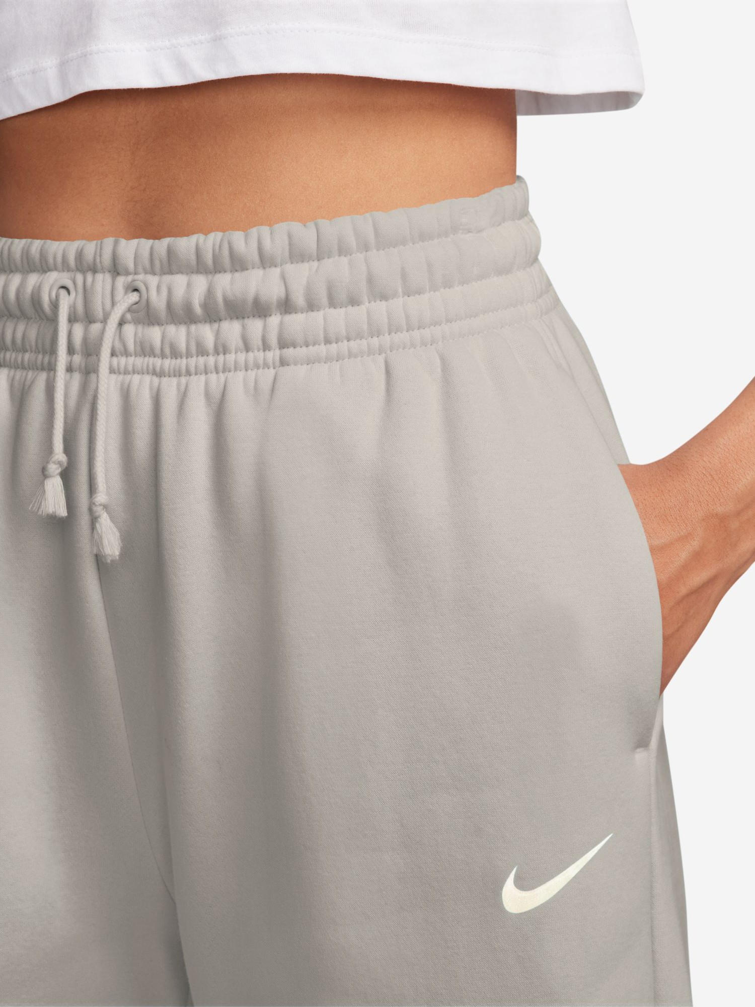 Брюки женские Nike W NSW PHNX FLC HR OS PANT 2 серые FZ5996-009 изображение 4