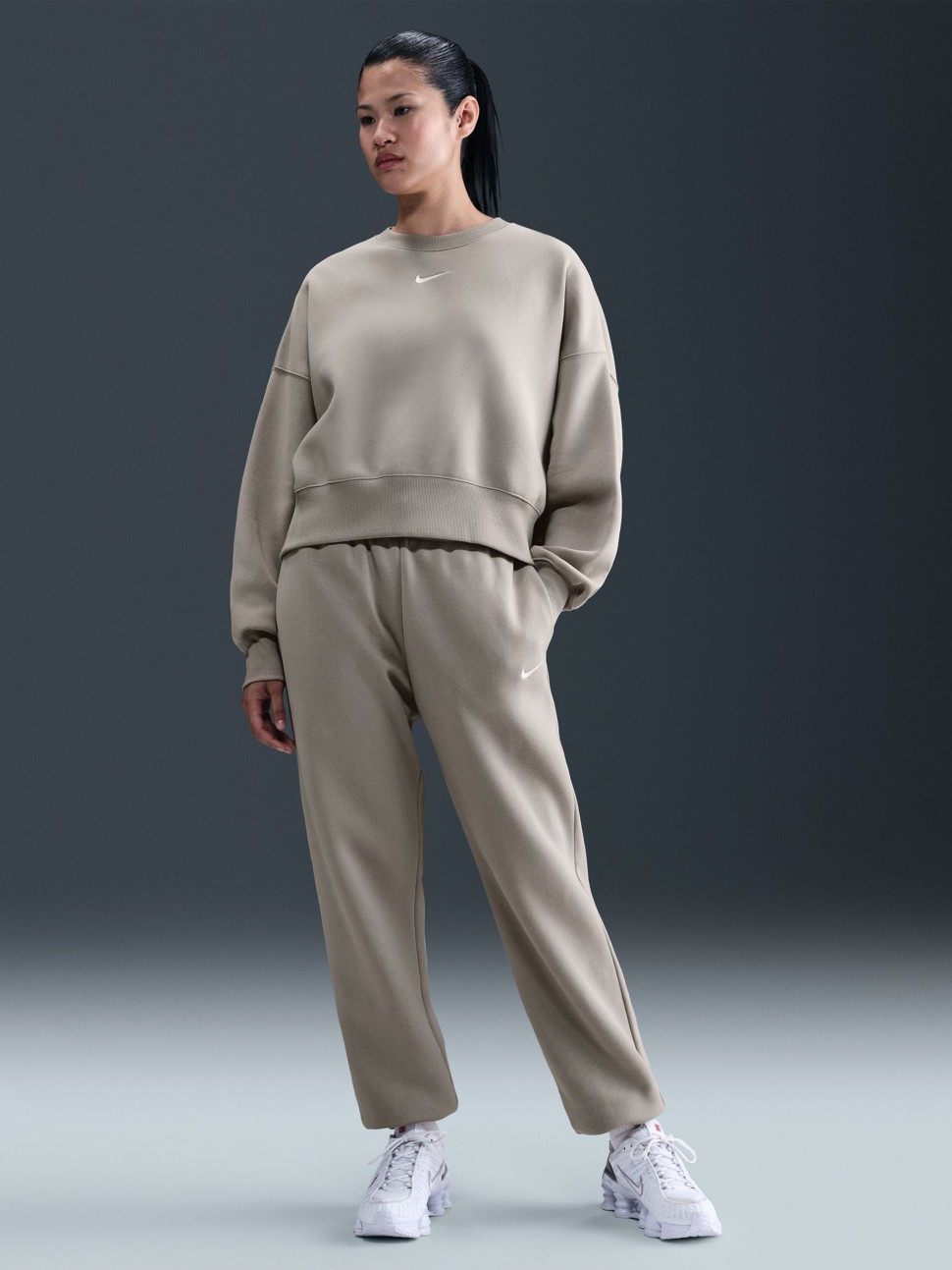 Штани жіночі Nike W NSW PHNX FLC HR OS PANT 2 сірі FZ5996-009 — фото 8