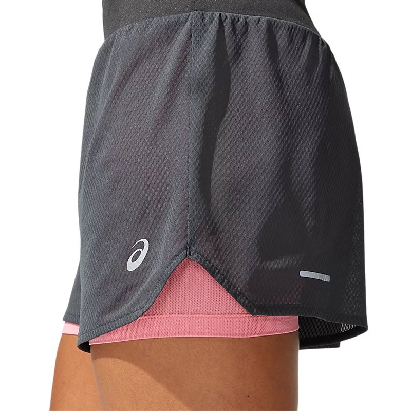 Шорти жіночі Asics Ventilate 2-N-1 3.5In Short сірі 2012A772-022  изображение 3