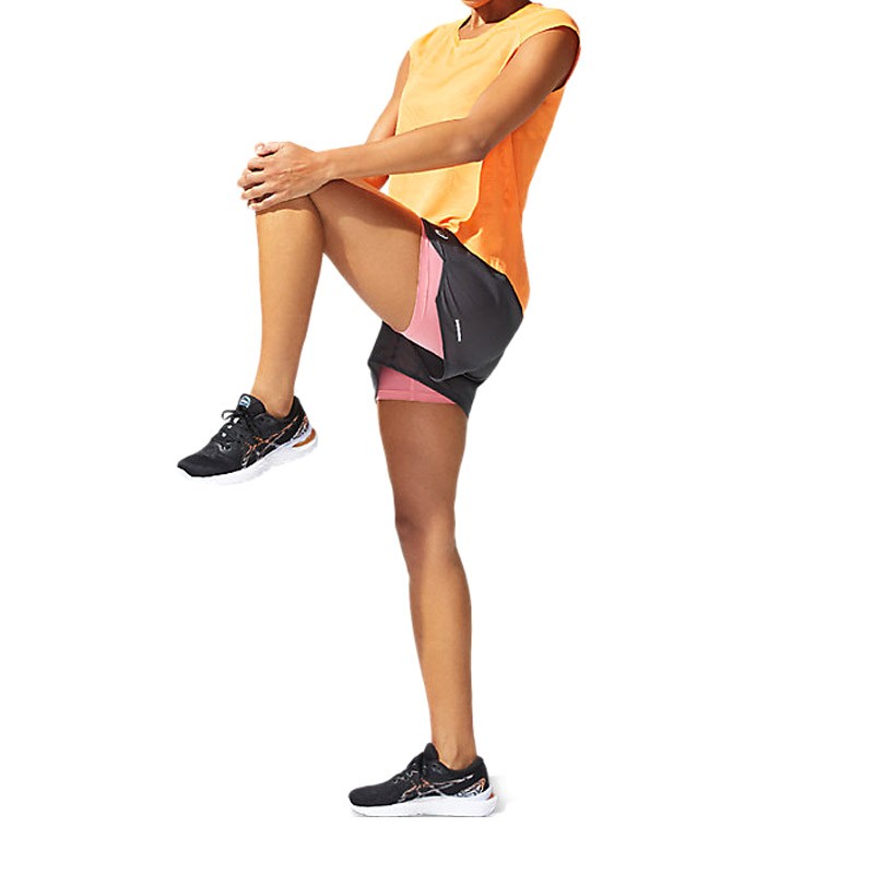 Шорти жіночі Asics Ventilate 2-N-1 3.5In Short сірі 2012A772-022  изображение 5