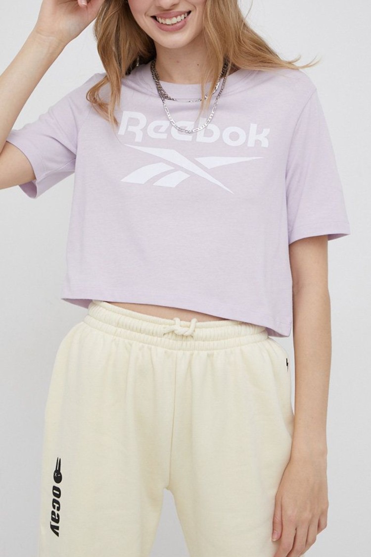 Футболка женская Reebok Ri Bl Crop Tee фиолетовая HB2277 изображение 2