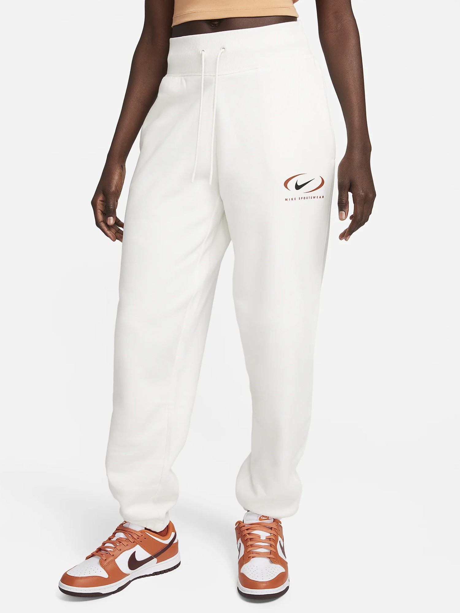 Штани жіночі Nike W NSW PHNX FLC HR OS PANT PRNT молочні FN7716-133 изображение 2