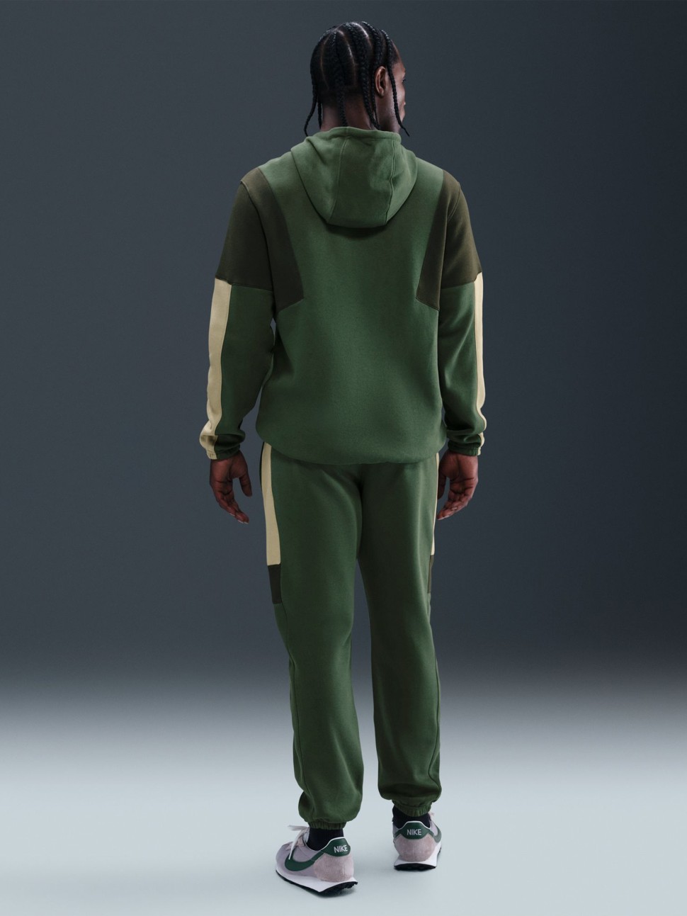 Костюм чоловічий Nike M NK CLUB FLEECE HDED TRACK GX зелений HV1165-323 — фото 3