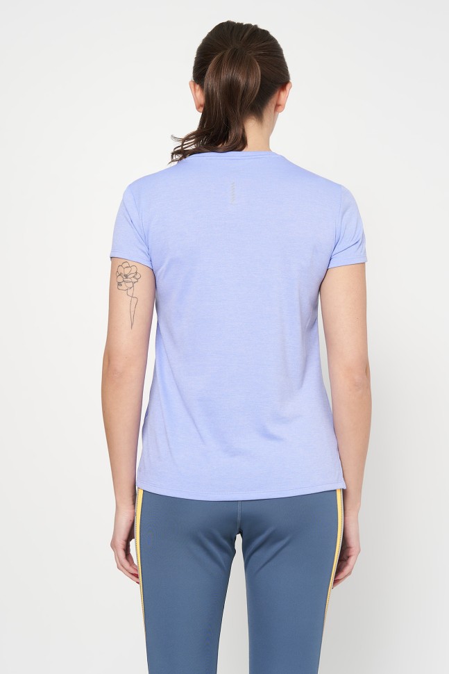 Футболка жіноча Puma RUN FAVORITE HEATHER TEE W фіолетова 52316828 изображение 3