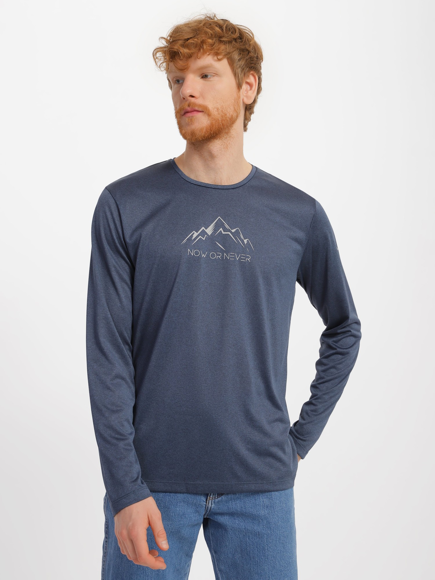 Футболка с длинным рукавом мужская Radder Nepas голубая 122124-400 изображение 2